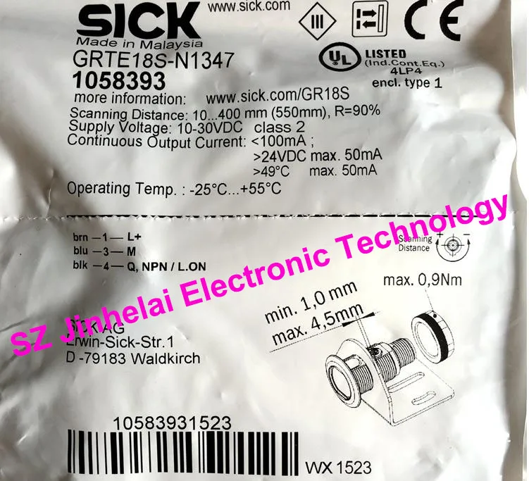 100% подлинный оригинальный GRTE18S-N1347 фотоэлектрический переключатель Sick