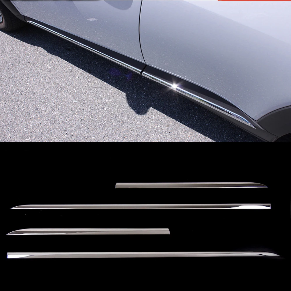 

KOUVI ABS Chrome Body Door Side Molding Cover Trim 4pcs For Mazda CX-3 CX3 2015 2016 2017
