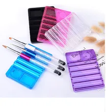 1 шт. Пластик прозрачная; Нейл-арт Кисть ручка держатель Дисплей 3 цвета инструменты для ногтей УФ гель Лаки гель кисть украшения ручка держатель