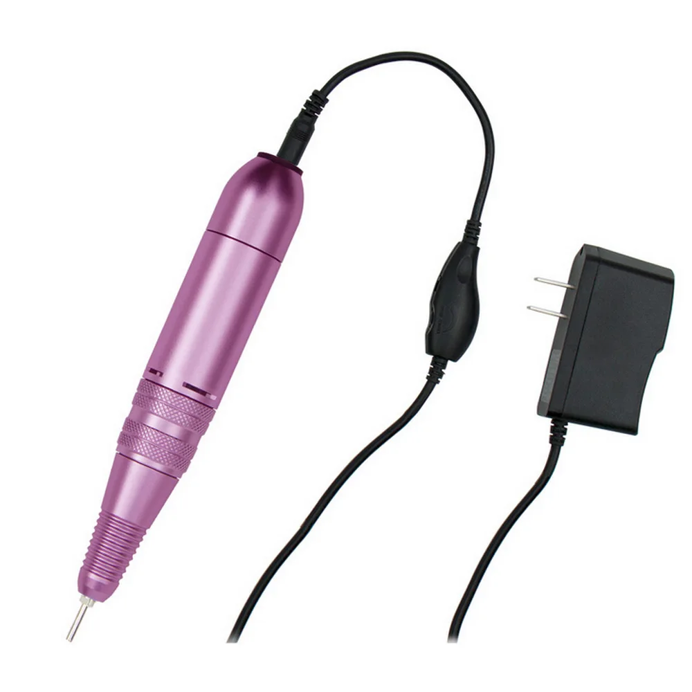 Электрическая дрель для ногтей с 6 ремешками с адаптером переменного тока для маникюра, прочная металлическая ручка 25000 об/мин
