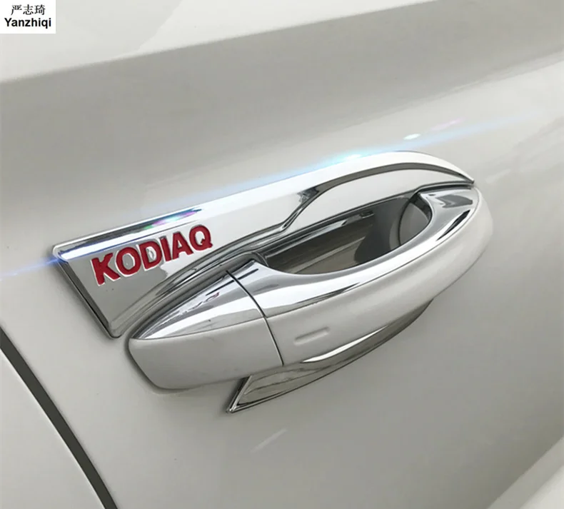 

ABS 4pcs/lot Door bowl decorated door bowl guard Accessories Car Styling For 2017 2018 skoda kodiaq