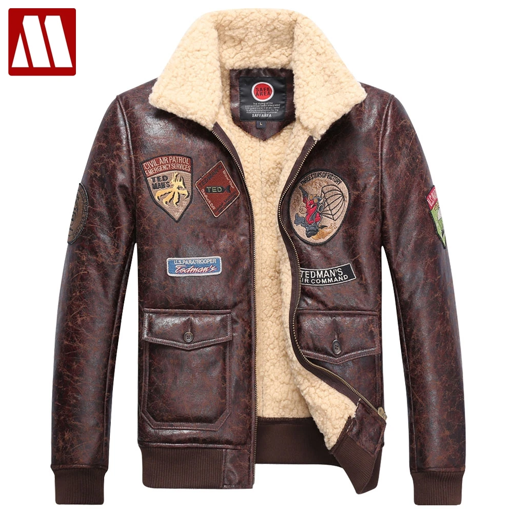 Winter men's clothing male plus velvet slim winter bomber