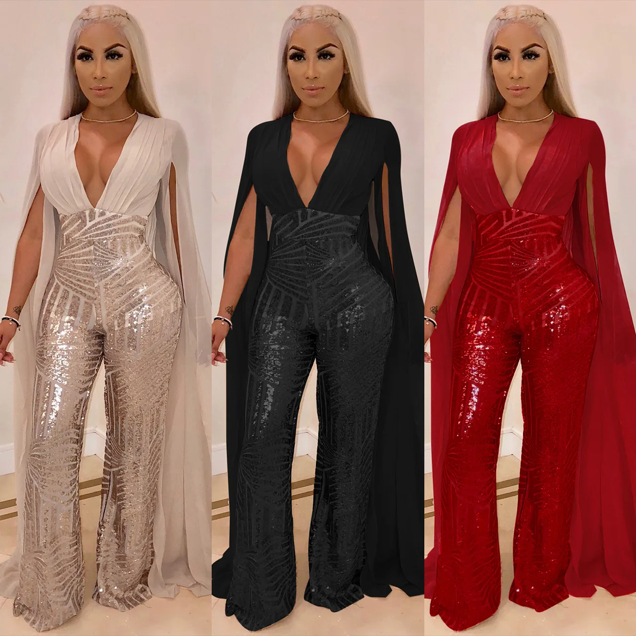 Summer Rompers Women Straps Jumpsuits Loose Casual Sexy V Neck Sleeveless Wide Leg Pants Summer Rompers Women Straps Jumpsuits Loose Casual Sexy V Neck Sleeveless Wide Leg Pants