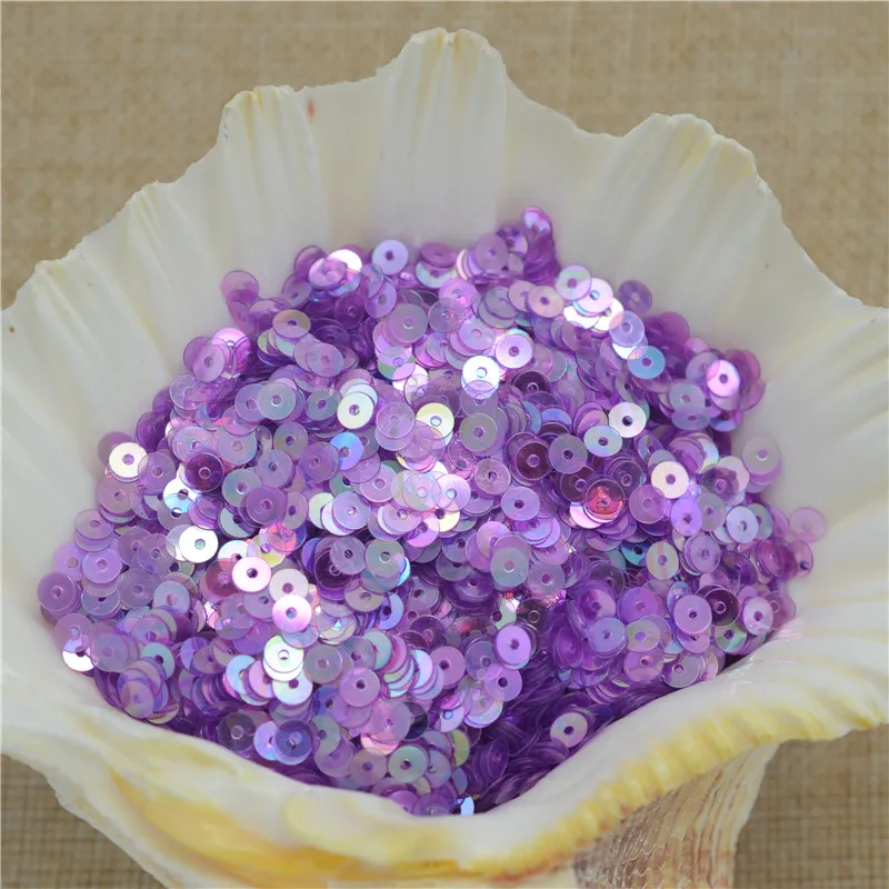 

30g Brilliant Lilac Traqnsparent Color Flat Round Loose Sequins for Crafts Paillettes Sewing Wedding Crafts PVC DIY Materials