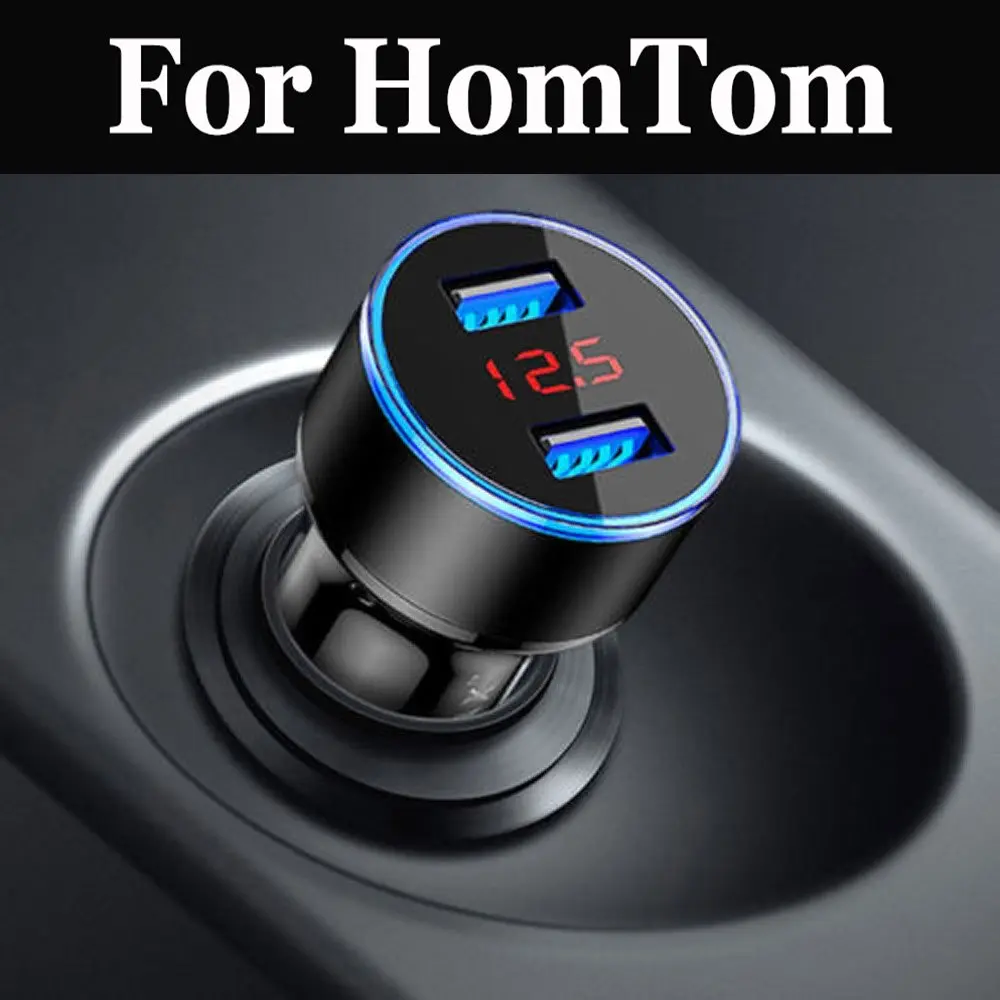 

USB Car Charger With LED Display Universal For HomTom HT17 HT7 Pro HT16 HT10 HT3 Pro HT20 HT30 S8 HT12 HT37 S7 S16 HT50 S99