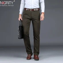 NIGRITY Мужские повседневные штаны, светлые эластичные эластичные обычные штаны, черные хаки, синие мужские плюс размер 40