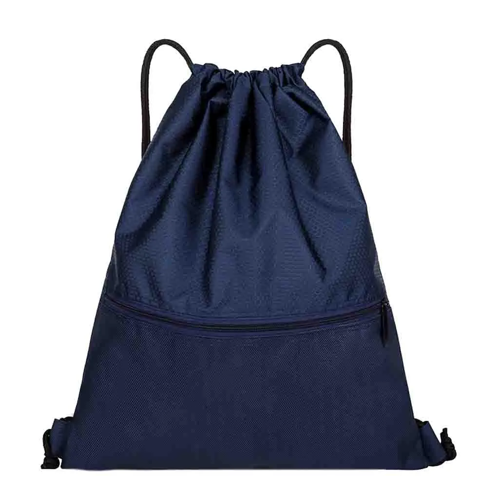 ISHOWTIENDA пляжная сумка для фитнеса на открытом воздухе спортивная сумка комплект Карманный Унисекс Рюкзак мешок с кулиской worek plecak sznurek# Y3 - Цвет: Navy