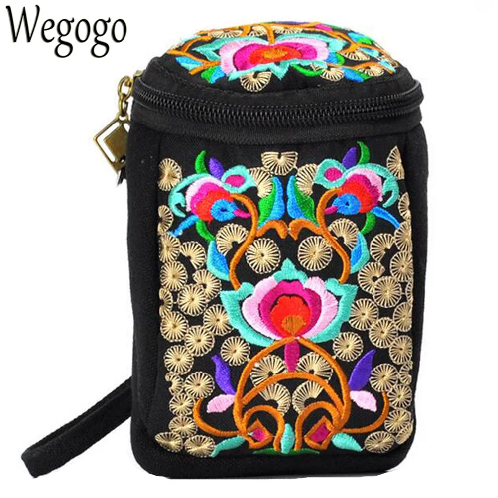 Vintage Women Embroidery Bag Boho Ethnic Embroidered Canvas Shoulder Messenger Bags Hmong Mini ...