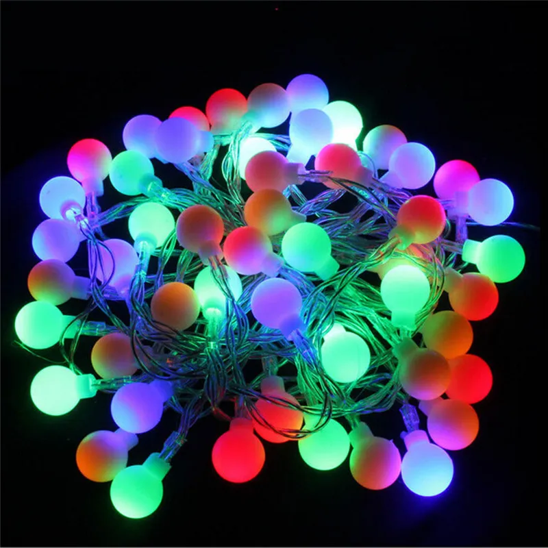 1 м/2 м/3 м/4 м/5 м/10 м/20 м 160Led шары сказочные декоративные световые гирлянды на батарейках Свадебные Рождественские уличные гирлянды украшения - Испускаемый цвет: RGB