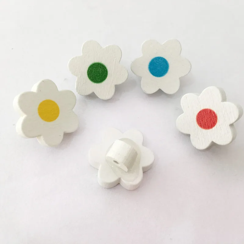 

50pcs/set 4 Colors Wood Buttons Lovely Flowers Style Sewing DIY Accessories Wooden Buttons For Arts Crafts Decorations & Sewings