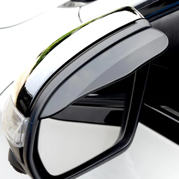 

Black 2pcs PVC Car Rear view Mirror sticker rain eyebrow weatherstrip auto mirror Rain Shield shade cover protector guard
