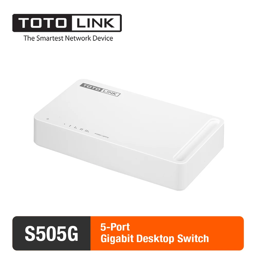 

TOTOLINK S505G- 5-port 10/100/1000Mbps Gigabit Desktop Switch