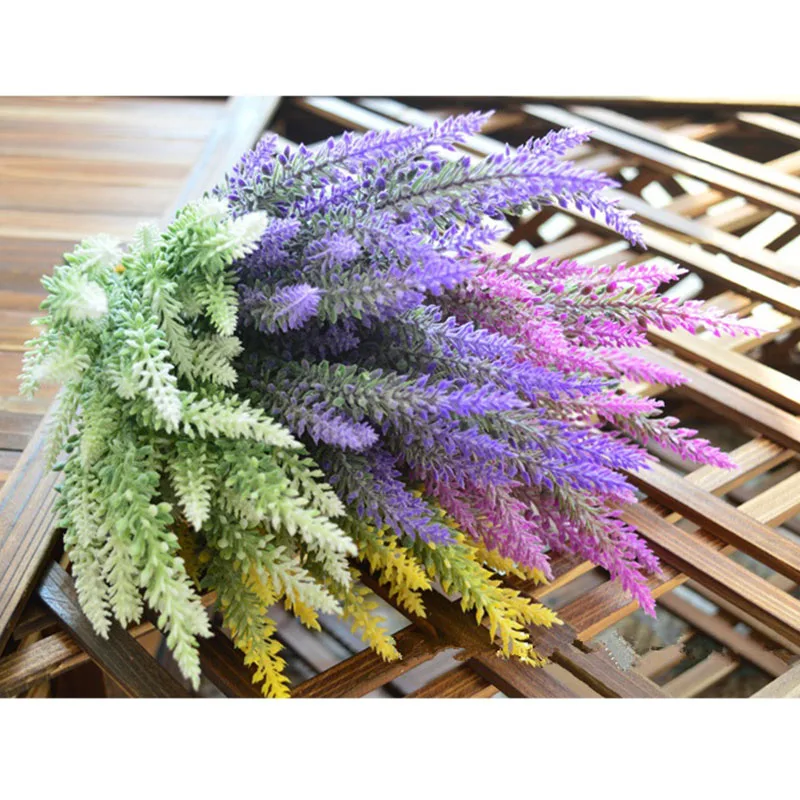 Hot Artificial flowers are lavender hair pastoral style decoration flowers wedding flower immortal Purple Lavender Silk Flowers