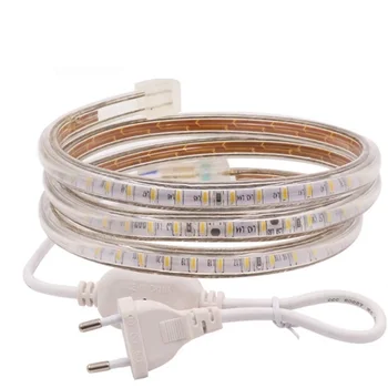 

AC220V SMD 3014 Led Strip Lights 120 Leds/m IP67 Waterproof +EU Power Plug Flexible Lighting for Home Party Decoration lighting