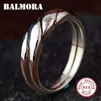 

BALMORA 100% Real 925 Sterling Silver Rings for Women Men Lovers Party Gift Smiple Fashion Thai Silver Jewelry Anillos SY20735