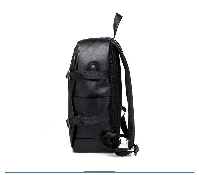 Мужской рюкзак, внешний USB зарядка, водонепроницаемый рюкзак, модная Дорожная сумка из искусственной кожи, повседневная школьная сумка для ноутбука, кожаная сумка для книг