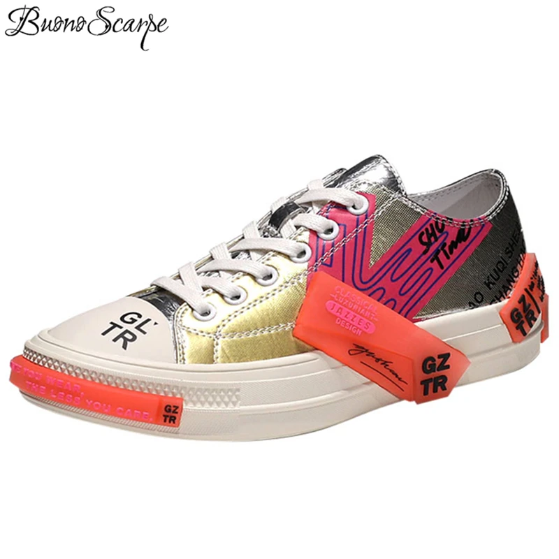 

New Flat Casual Sneakers Fashion Leather Shoes Women Lace Up Letters Decor Thick Bottom Shoes Ladies Sports Shoes Platform Flats