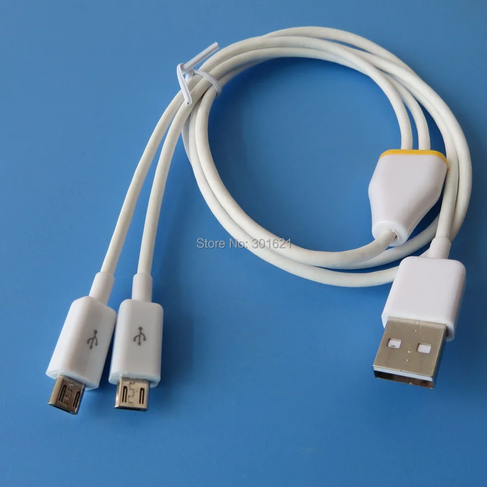 1 м 3 фута TPE двойной разветвитель микро-usb кабель питания и синхронизации 2 микро-usb устройства сразу