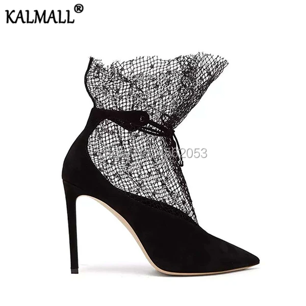 Женские Лоскутные модельные ботинки KALMALL 2019 черные белые туфли на высоком