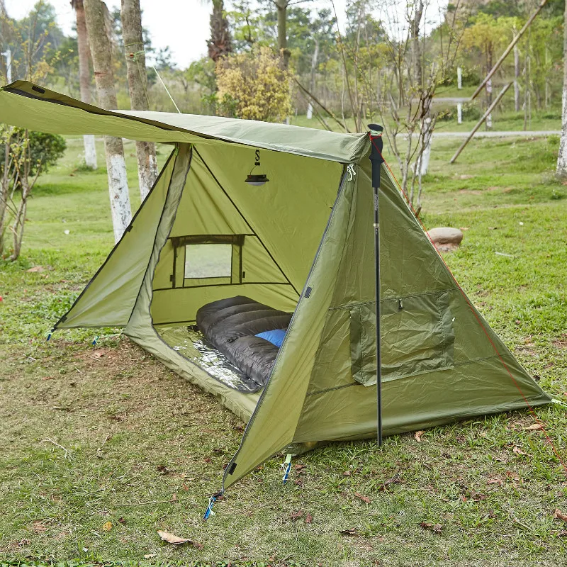 OneTigris 4 الموسم خيمة خفيفة المأوى ل Bushcrafters و المكافحون التخييم الصيد المشي 68D البوليستر التفتا