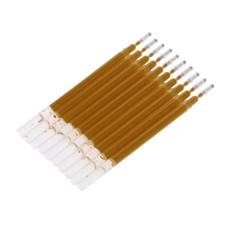 

10pcs/bag Gold Neutral Refill Gel Pen Refills For Writing Buddhist texts Coloring Books Scrapbook