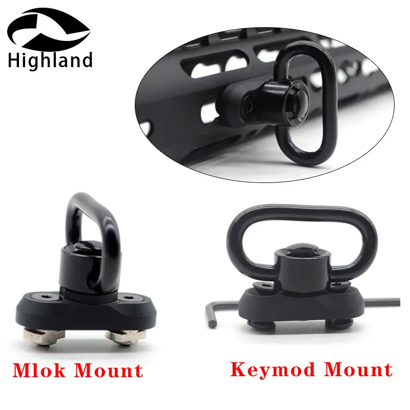 

Hunting accessories Keymod/M-lok 1.25" QD Sling Swivel Mount Kit Rail AttachmentPush Button