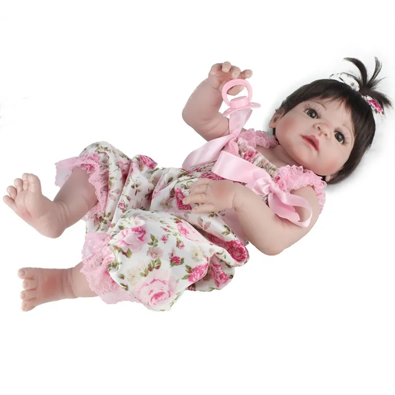 22 дюймов мягкий полный силиконовый винил Reborn baby girl Doll Play House игрушки реалистичные игрушки Bebe Alive Brinquedos Reborn Bonecas