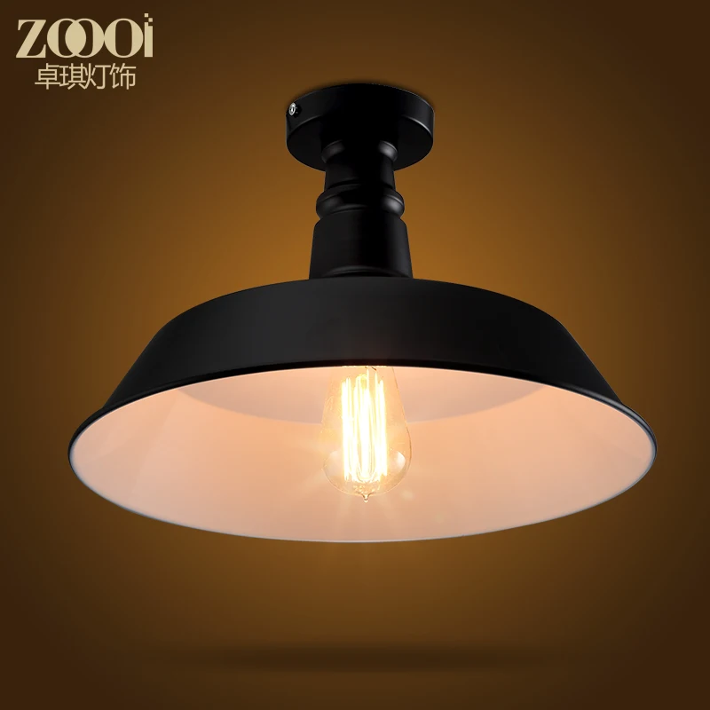 

Loft Style Black Cover Dining Room E27 LED Ceiling Light Corridor Coffee Shop Decoration Ceiling Lamp Free Shipping