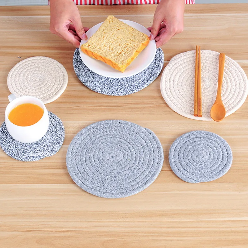 HIFUAR Soft Cotton Thread Thicker Cloth Spiral Insulation Pads Placemat