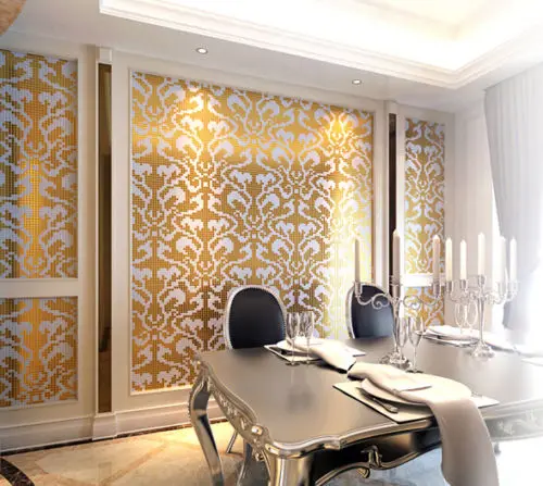 Customized Golden White Gl Mosaic Wallpaper Tile Home Decor Customized Golden White Gl Mosaic Wallpaper Tile Home Decor Damask Pattern
