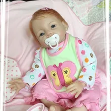 22 дюйма 55 см Кукла Новорожденный, притягивающий рот, для детей, для детей, Мягкий силикон, Реалистичная игрушка, подарок для детей на Рождество, подарок с розовой бабочкой
