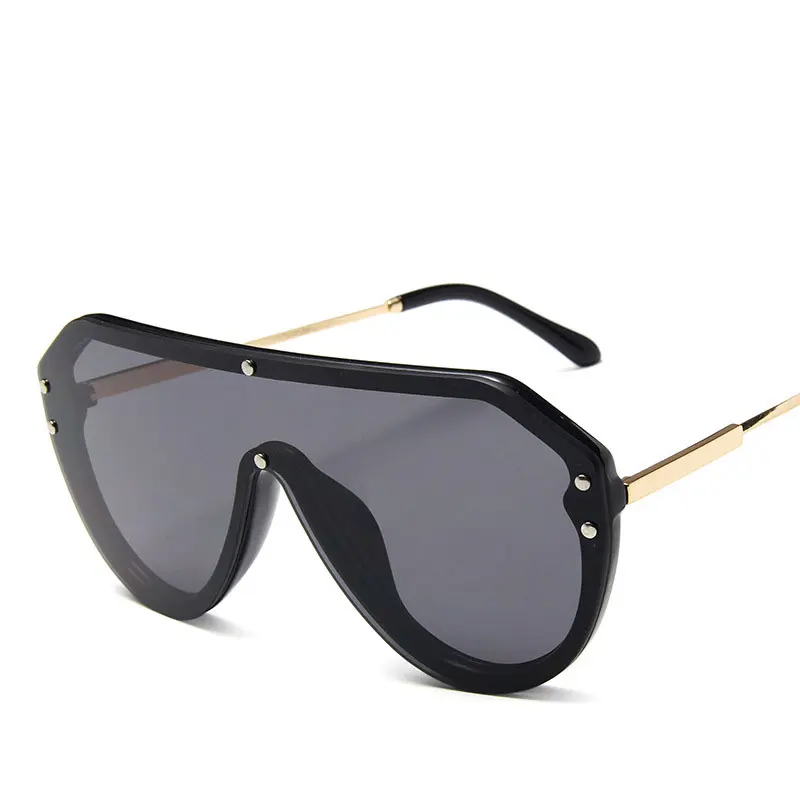

2019 Latest model Trend new integrated one-piece sunglasses big frame goggles fashion night vision Square border UV outdoor