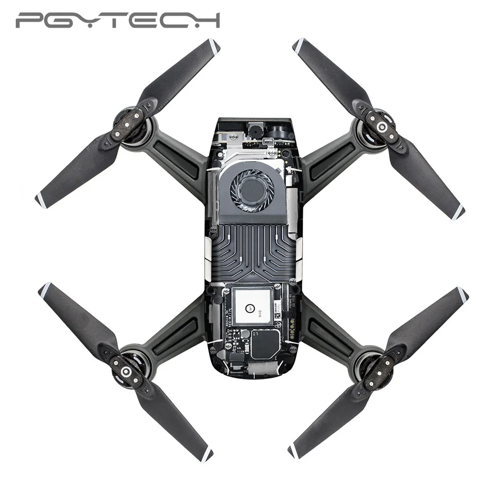 Pgytech новые ПВХ Водонепроницаемый наклейки Наклейка кожи Protector для DJI Spark Drone аксессуары тела W4/TR