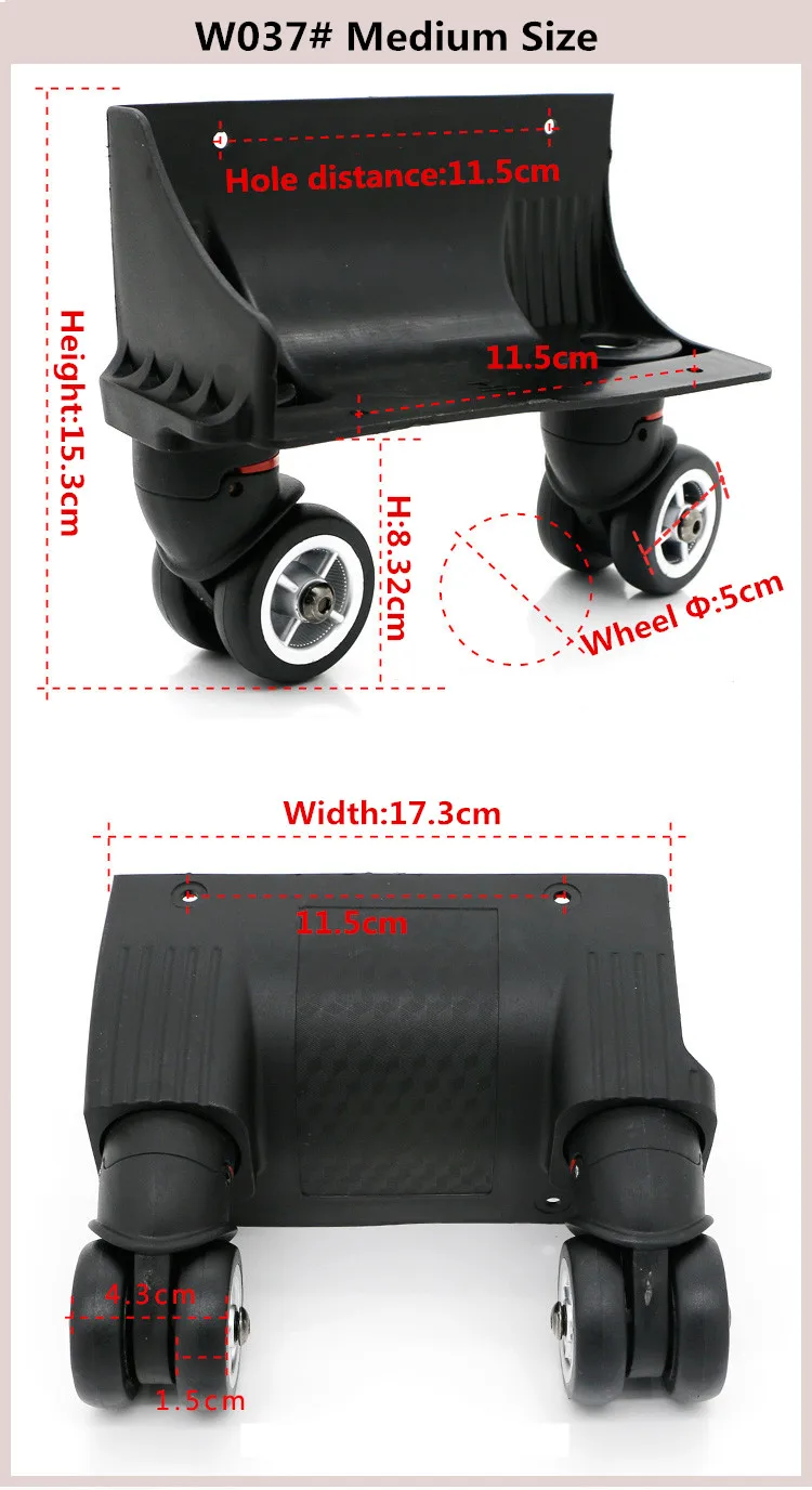 Чемодан на колесиках, чемодан, ролики, запасные части, запасные колеса для багажа/вращающиеся колеса, аксессуары, колеса для чемоданов W037