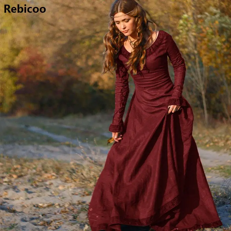 

Classic Vintage Women Vintage Medieval Dress Cosplay Costume Princess Renaissance Gothic Dress Moda Feminina