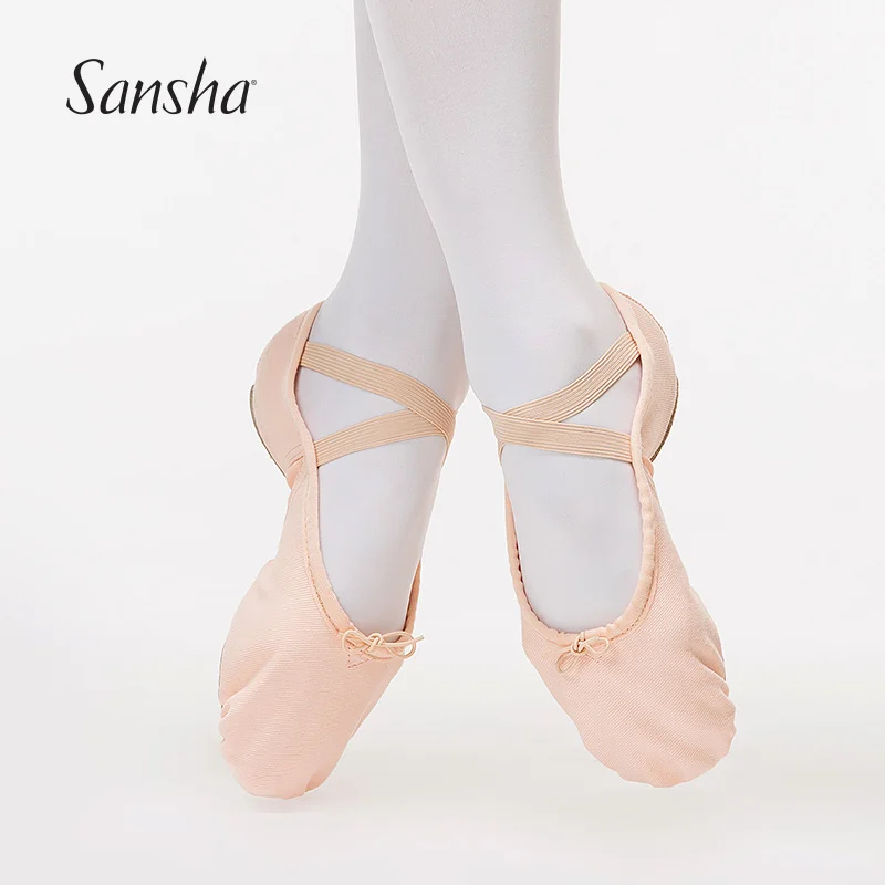 Sansha Новые 3 Сплит-подошва эластичная ткань балетки мягкая обувь эластичная сетка для потрясающих гнущихся балетных тапочек NO.32C