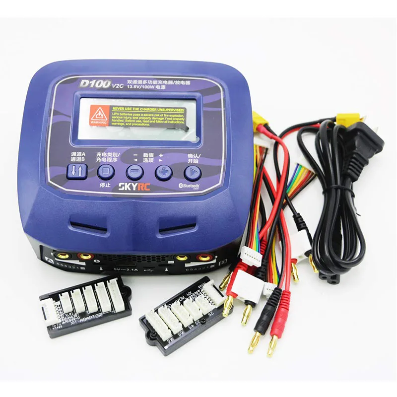Goolsky SKYRC D100 V2 100 Вт AC/DC двойное зарядное устройство Dis источник питания для LiPo LiHV LiIon
