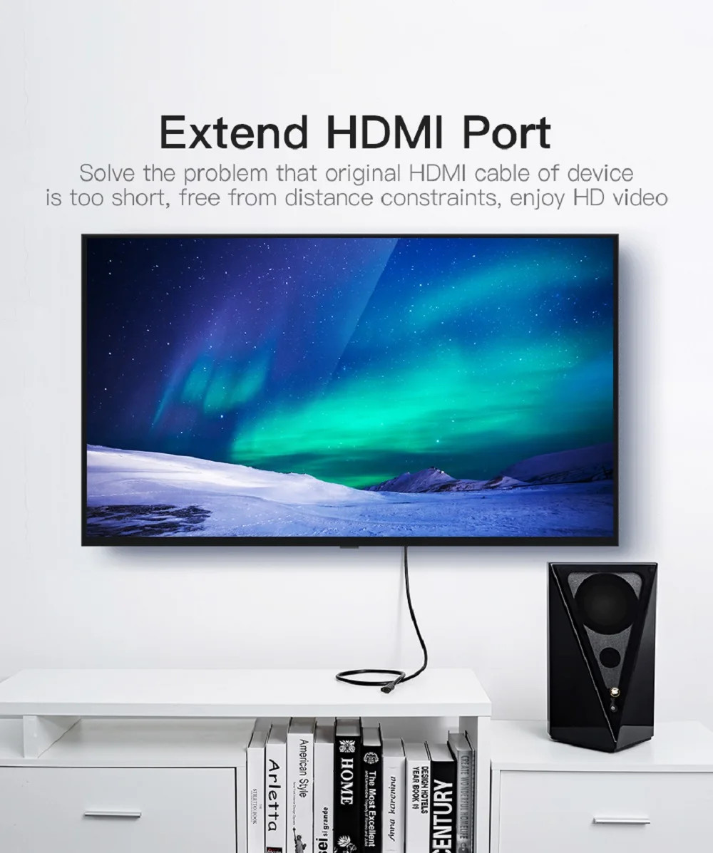 HDMI удлинитель 0,5 м 1 м 1,5 м 2 м 3 м HDMI мужчин и женщин удлинитель HDMI кабель 1080P 3D 1,4 в для HDTV lcd ноутбука PS3 проектора