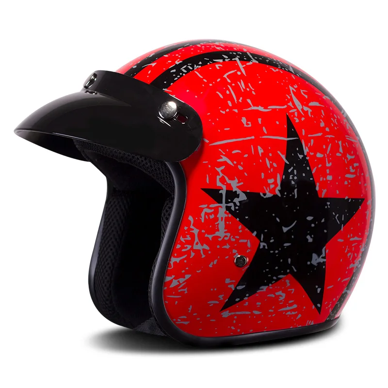 BYE мотоциклетный шлем мотоциклетный Ретро винтажный Мото шлем круизер чоппер Скутер 3/4 открытый шлем с пузырьковым козырьком - Цвет: 04 Only Helmet