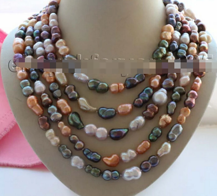 

Miss charm Jew1861 100" Longest Genuine Natural 18mm Multicolor Baroque Pearl Necklace