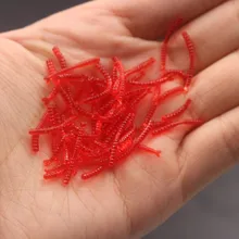 Promotion Bionic The winter fishing red worm 2cm 500pcs road bait soft floating sea fishing bait