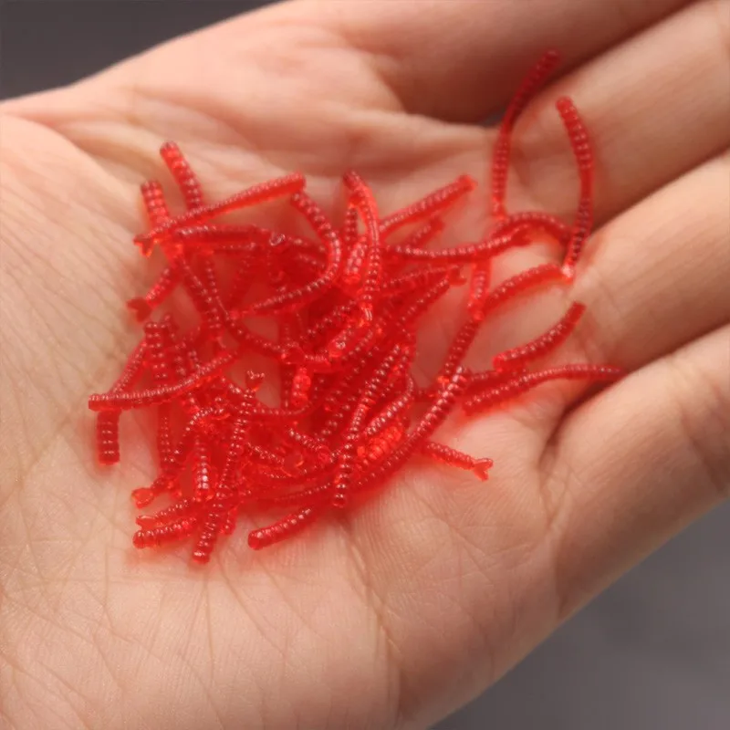 Promotion Bionic The winter font b fishing b font red worm 2cm 500pcs road bait soft