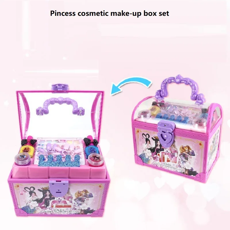 

Princess color comestic makeup box set Play make-up Beauty Fashion Toys simulation toy girls play house party gift juguetes