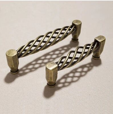 112 40mm 3pcs diy brass antique cabinet drawer handles kitchen