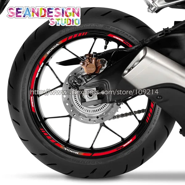 

For Honda CBR RR CBR1000 600RR 650R 300R Motorcycle Wheel Sticker Decal Reflective Rim Bike Suitable