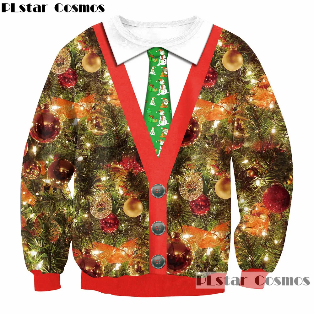 Год Рождество Толстовка 3d фестиваль праздновать печати креативный узор пуловер Новая мода Мужчины/Женщины с длинным рукавом