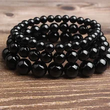 LanLi 4/6/8/10/12mm fashion Jewelry Black onyx stone beads bracelet be fit for Glamour rmen and women send Gifts and amulet natural quality goods color ice stone bracelet send certificates send jewelry box