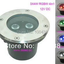 Компанией dhl! IP67, 12 Вт RGBW светодиодный подземный свет, зелёный, синий, светодиодный прожектор, 3X4 Вт RGBW 4in1, 12VDC, DS-11C-D120-12W-RGBW