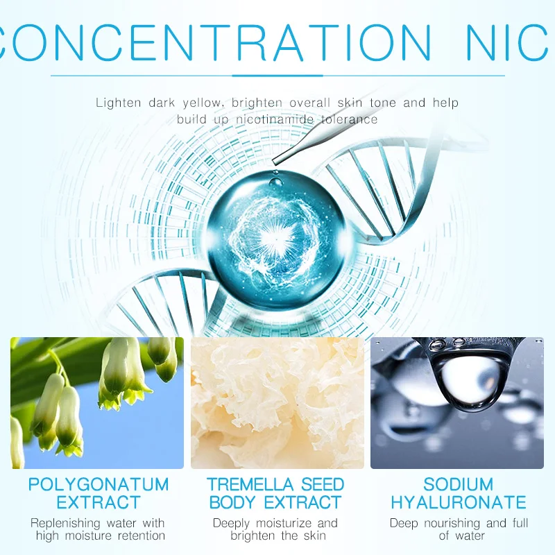 SHVYOG отбеливающая лицевая сыворотка Nicotinamide против темного цвета кожи против старения солнечных ожогов веснушки