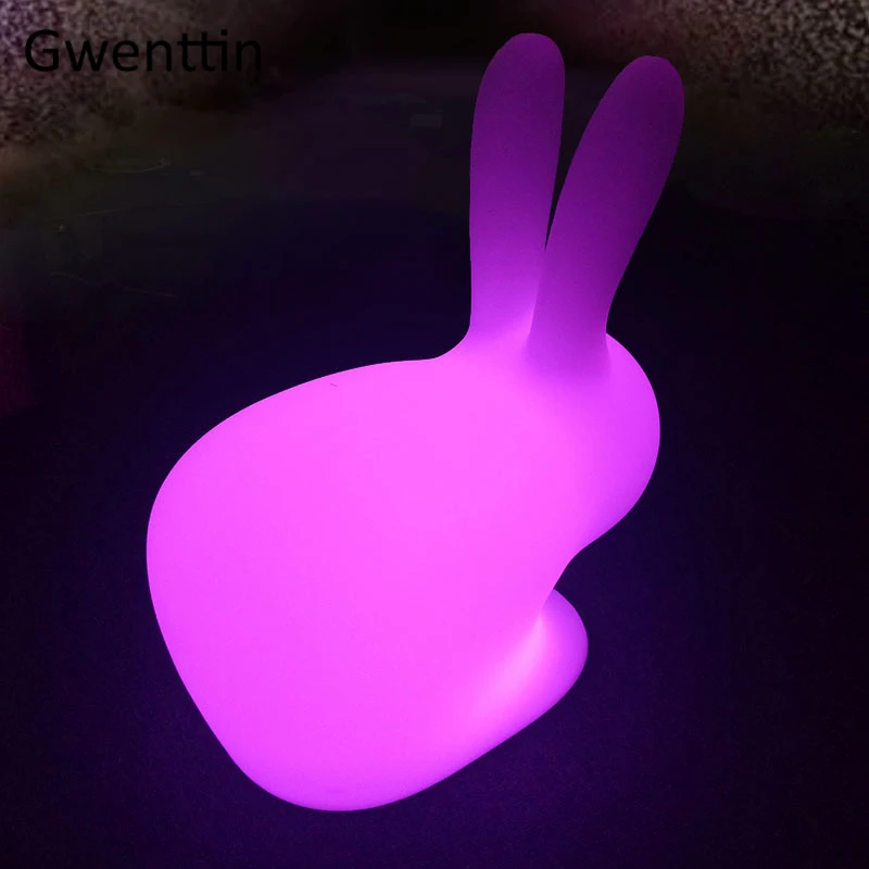 Luzes da Noite Lâmpadas de Cabeceira para Crianças Pequeno Coelho Casa Decoração Led Controle Remoto Cama Quarto Bebê Criança Presente Natal Cor Rgb 5 Cor rgb pequeno coelho casa decoração luzes